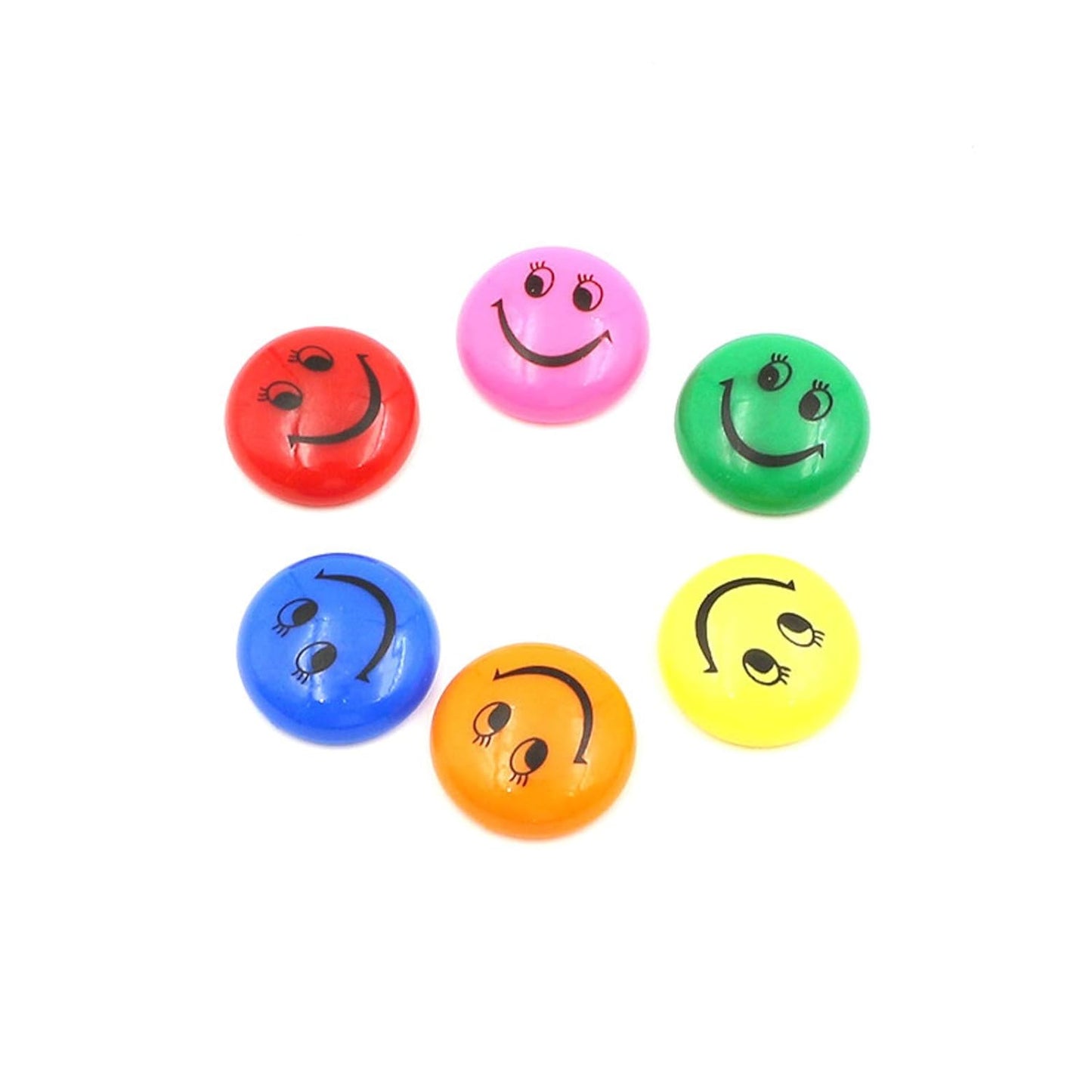 Smiley Magnet Colorful Holder Button 10pcs - LAS