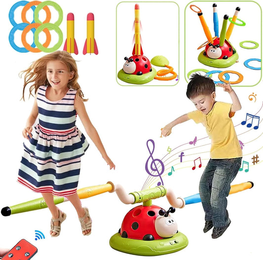 3in1 Musical Jumping Ring Toss and Rocket Launcher - 96Y