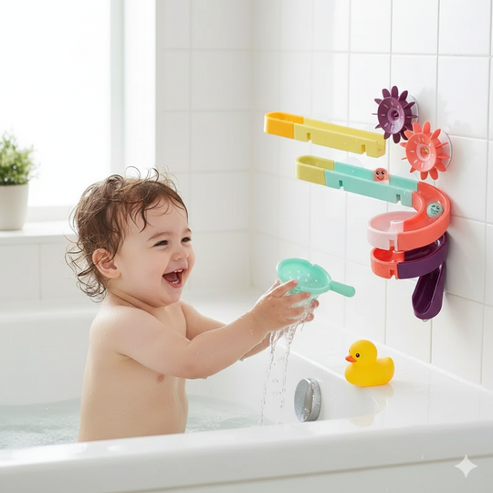 DIY Wall Sucking Orbit bath Slideway Toy KABY