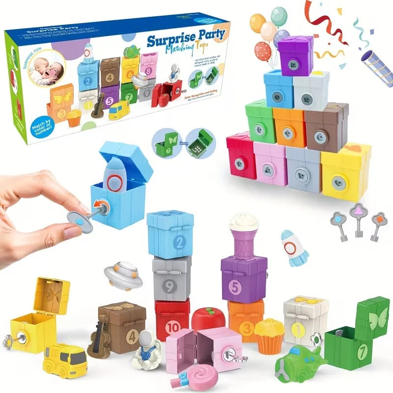 Surprise Party Number Color Matching Lock and Key