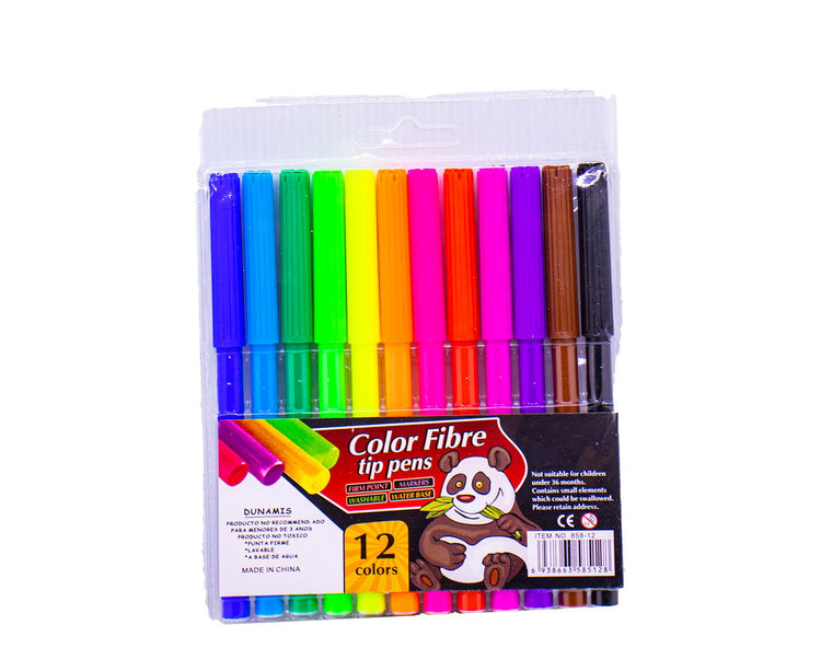 Color fibre tip marker 12 piece LAS-858-12