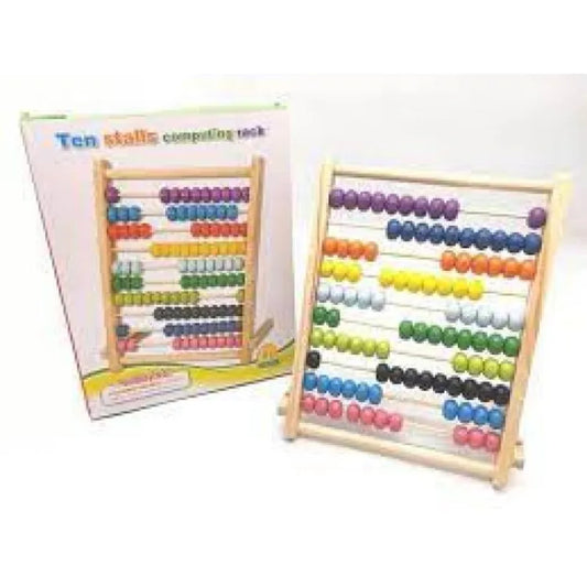 Wooden abacus ten stalls computing rack LAS