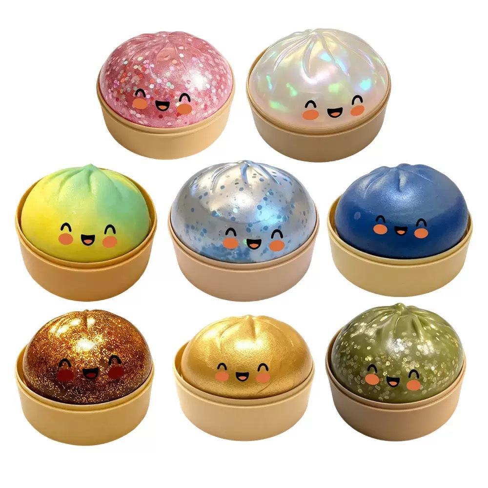 Random Color Super Squishy Stress Cube Dumplings Squeeze Toy - 1 Pcs