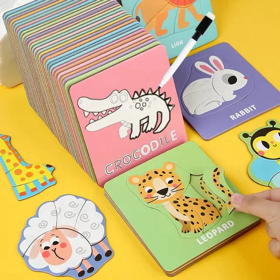 2in1 Jigsaw Puzzle and Drawing Card Game CAB