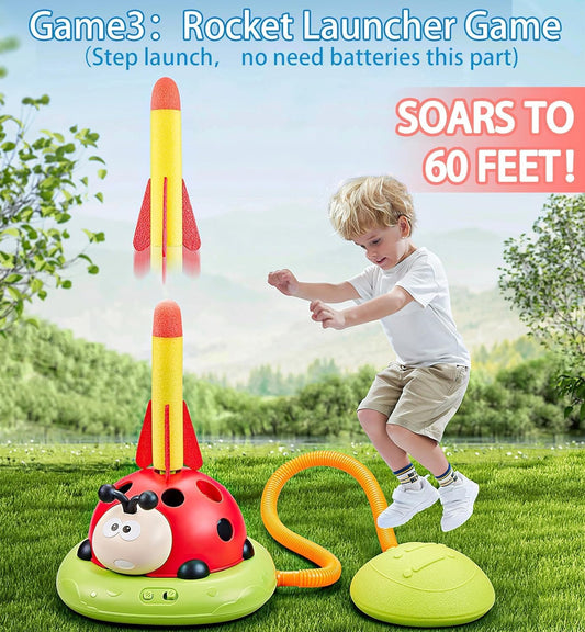 3in1 Musical Jumping Ring Toss and Rocket Launcher - 96Y