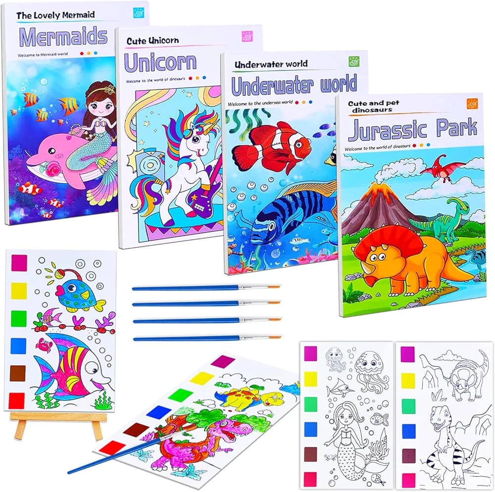 DIY Watercolor Painting Book for Kids- 12 Pages KSS