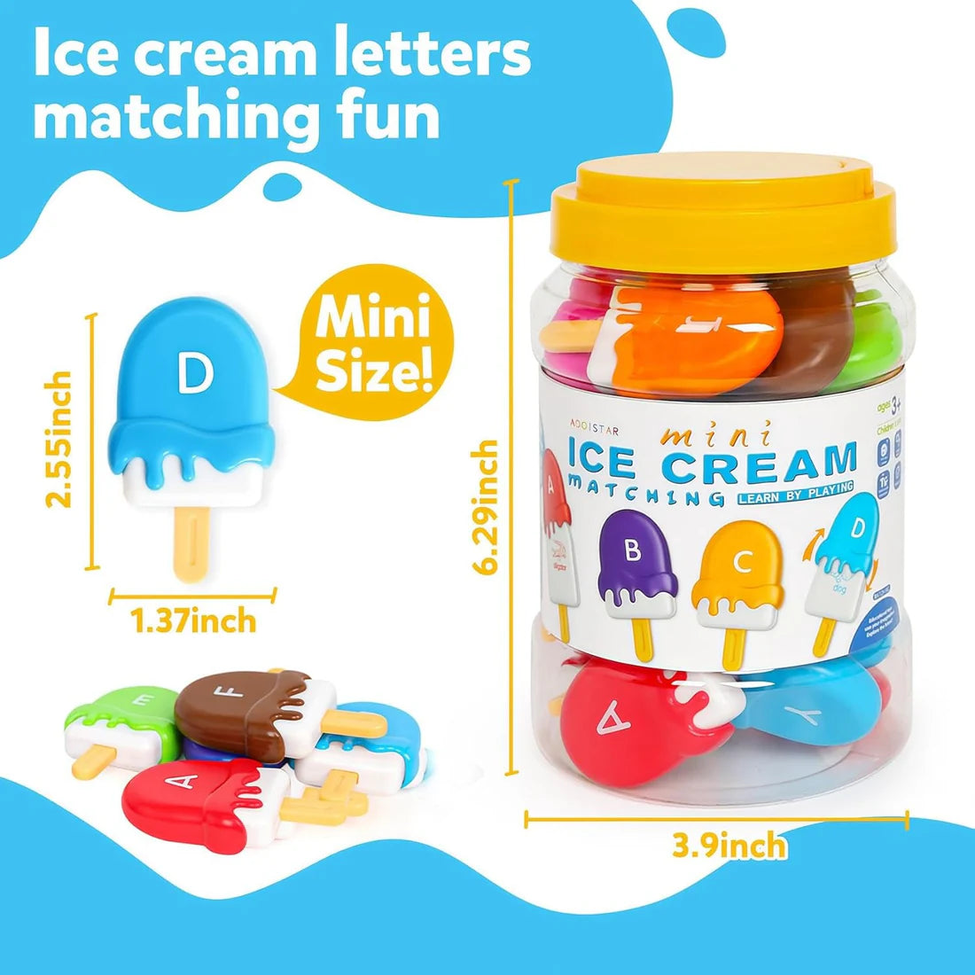 Ice Cream A to Z Alphabet Matching Play Set - 26pcs