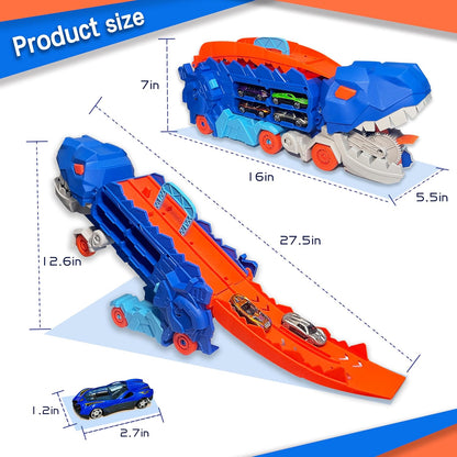 Dinosaur Carrier Track Truck with 4 Cars