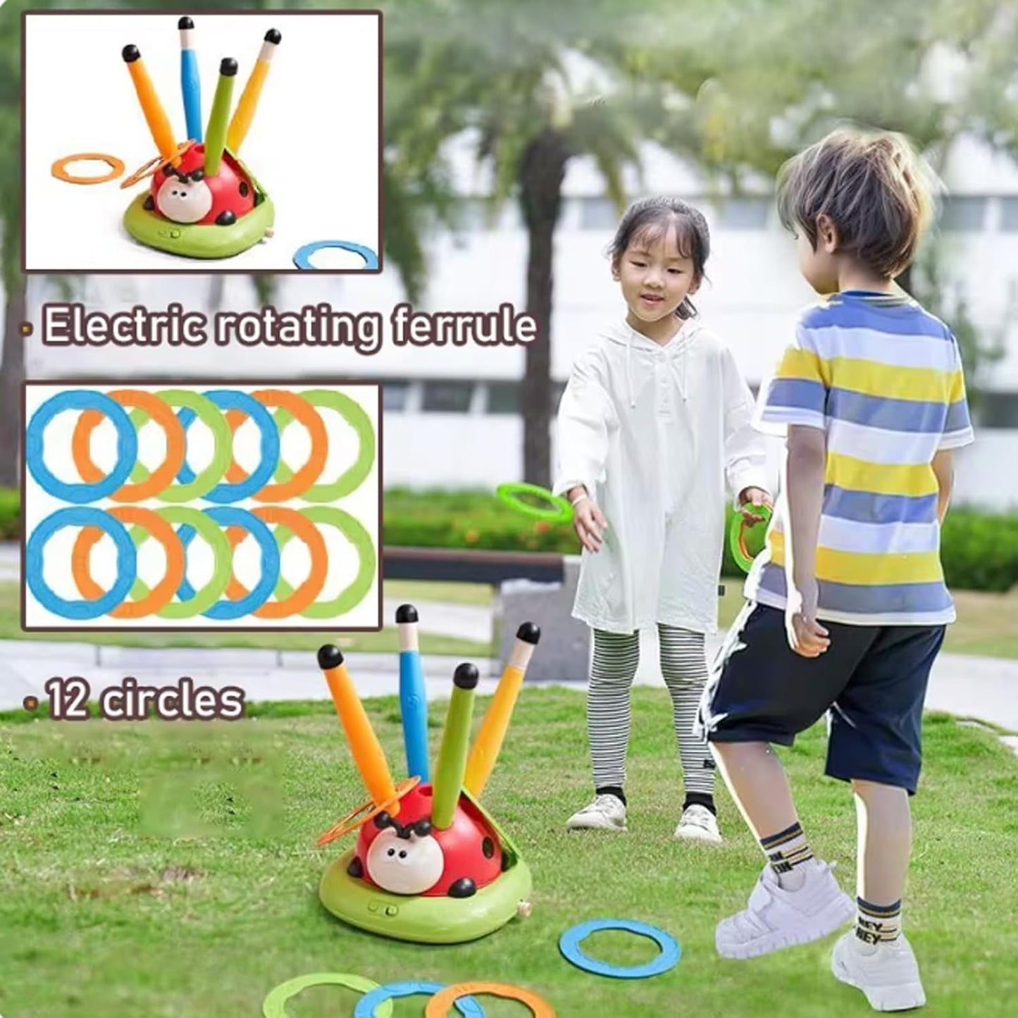 3in1 Musical Jumping Ring Toss and Rocket Launcher