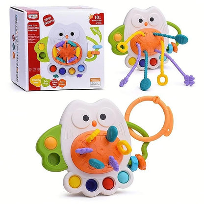 Owl Squeezing Pull String Sensory Activity Toy