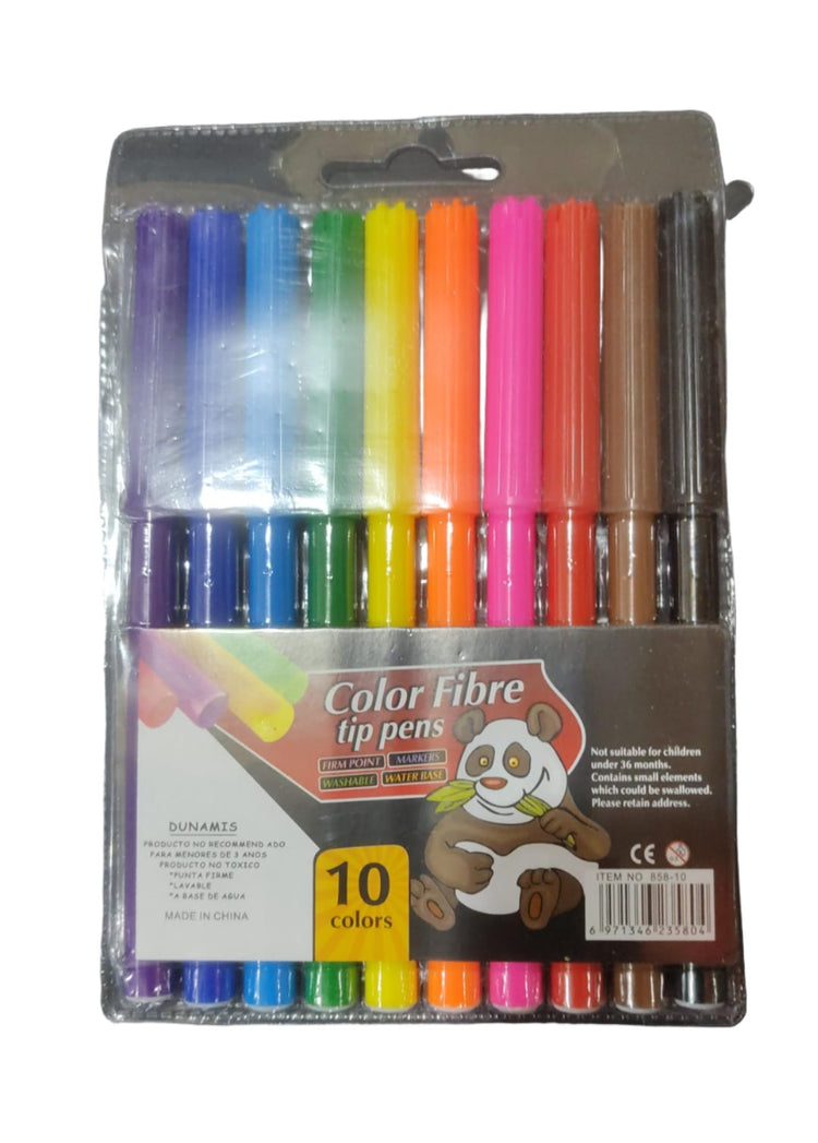 Color fibre tip marker 10 piece LAS-858-10