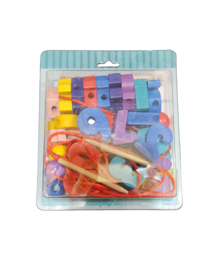 Wooden Number Lacing Beads Set - LAS