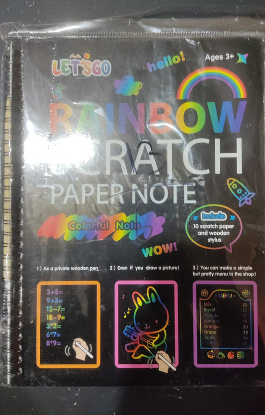 Rainbow scratch paper note LAS