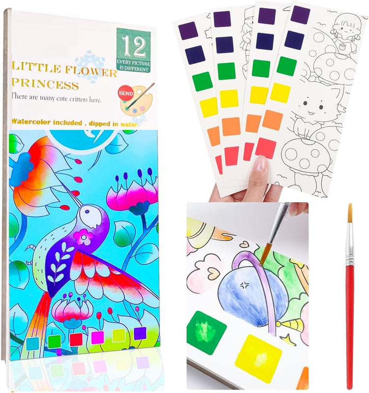 DIY Watercolor Painting Book for Kids- 12 Pages KSS