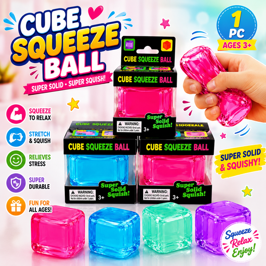 Super Squishy Stress Cube  Sensory Squeeze Toy - 1 Pc
