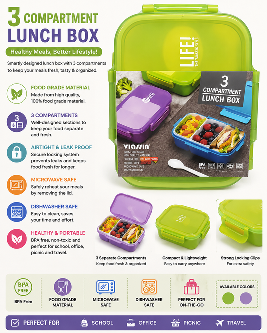 3 Compartment Lunch Box – RHAC