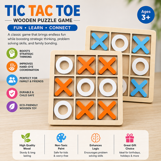 Wooden Tic Tac Toe Game - LBT