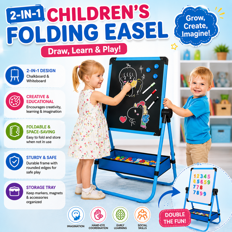 2in1 Easel Drawing Magnetic Board