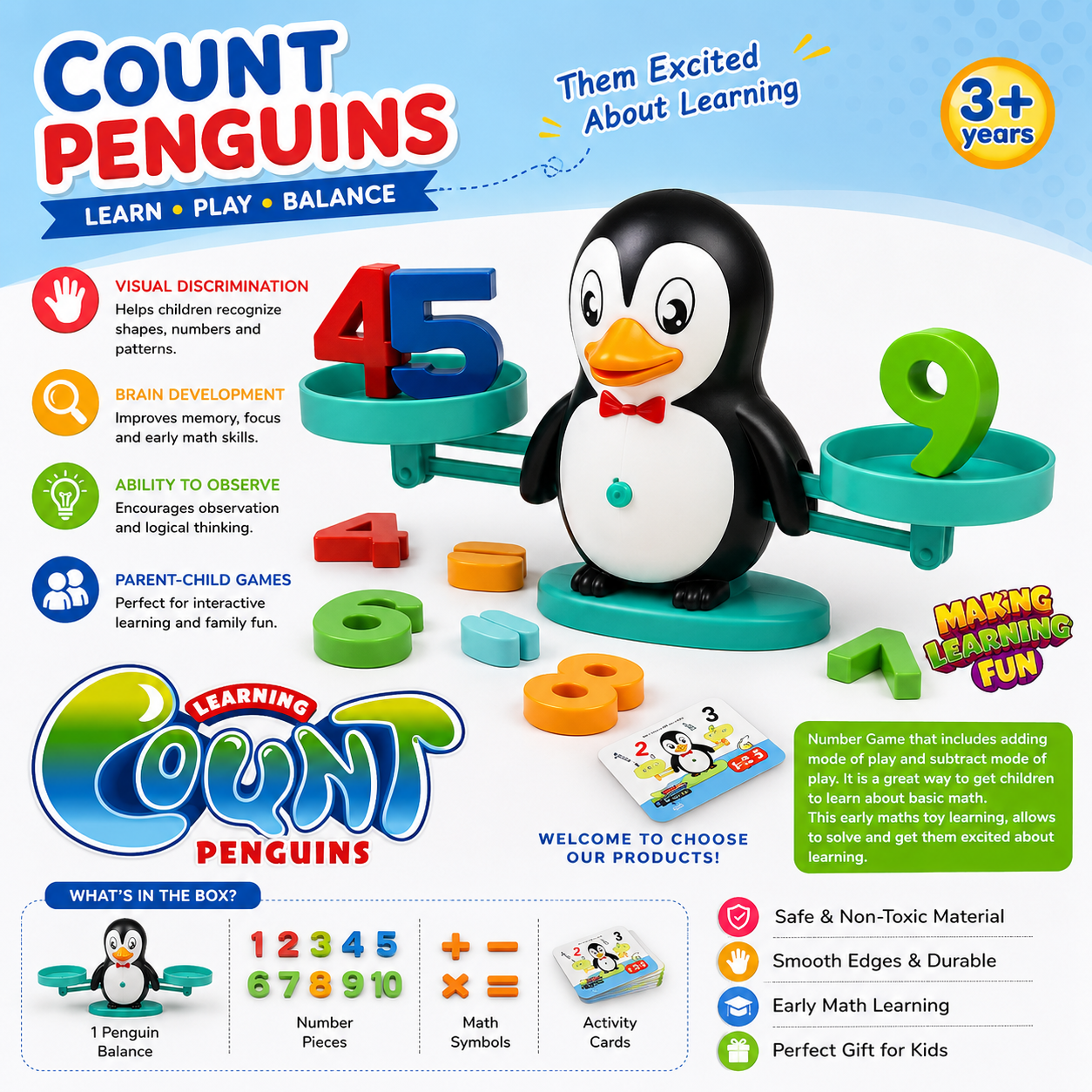 Count Penguins Balance Game – LTT