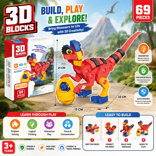 3D Dinosaur Foam Puzzle - LTT