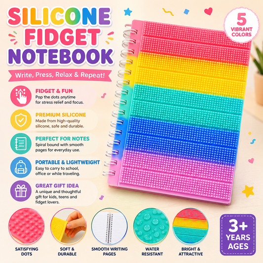 Silicone Pop Fidget Notebook Dairy - LBT