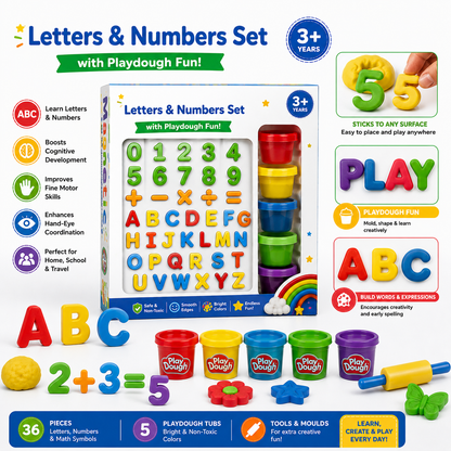 Letters & Numbers Set with Playdough - Kaby