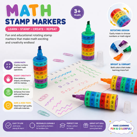 Math Stamp Markers – Educational Learning Stamp Set - LBT