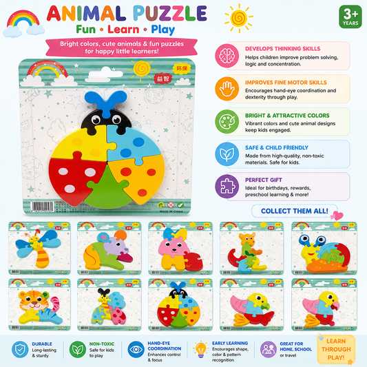 Animal Puzzle Wooden Learning Toy - RMSK