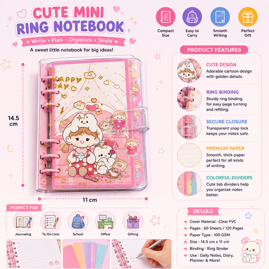 Cute Mini Ring Notebook - LBT