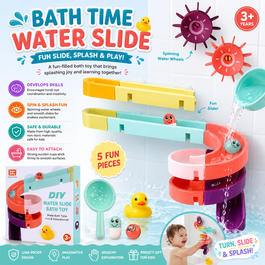 DIY Wall Sucking Orbit Bath Slideway Toy