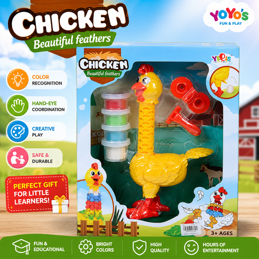 Chicken Beautiful Feathers Play Dough Toy Set