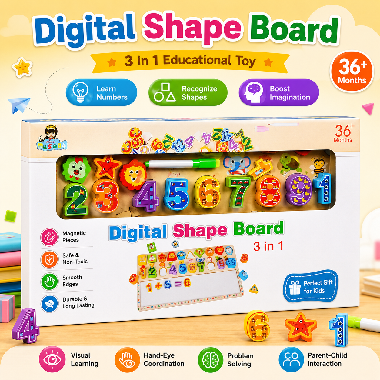 3in1 Digital Shape Learning Board