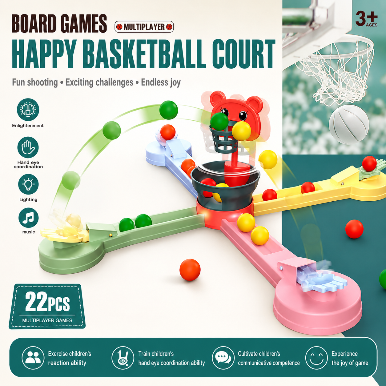 Happy Basketball Court Play Set - Multiplayer