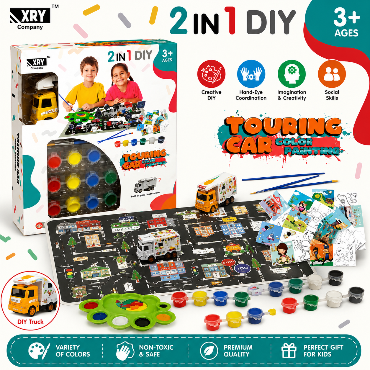 2-in-1 DIY Creative Touring Car Painting Set - RBT