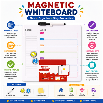 Magnetic Weekly Notice Board 29cm - LAS