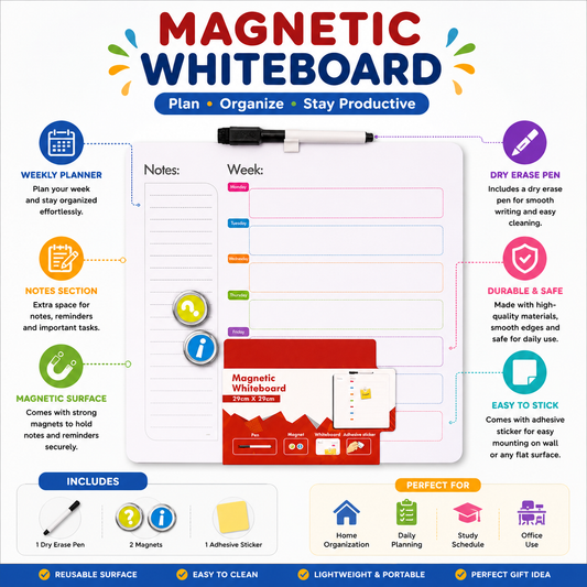 Magnetic Weekly Notice Board 29cm - LAS