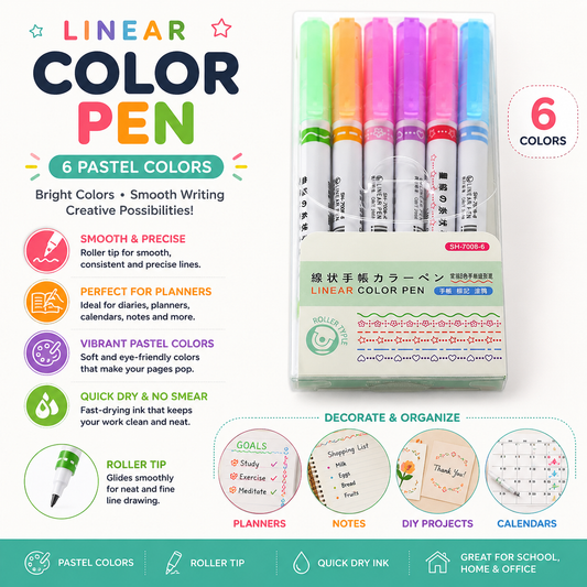 DIY Pattern Linear Color Pen 6pcs - LAS