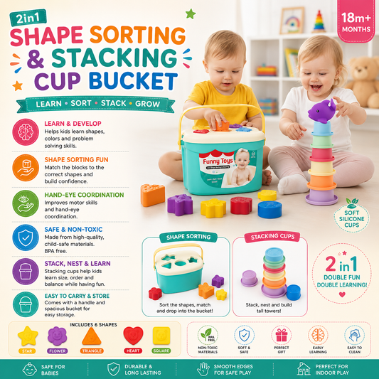 Stacking & Shape Sorting Bucket Learning Toy