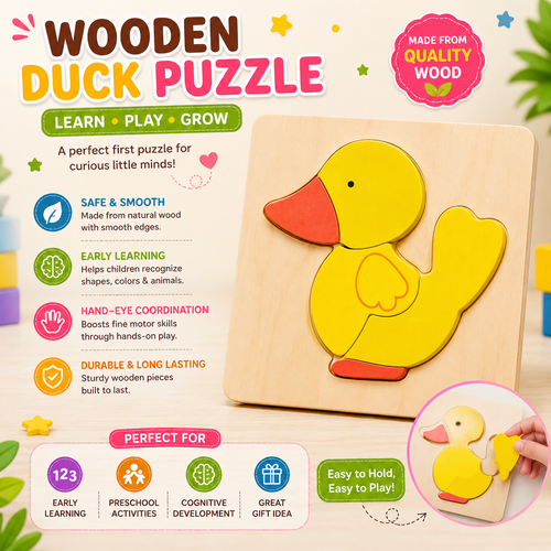 3D Mini Wooden Jigsaw Puzzle - Duck RHAC