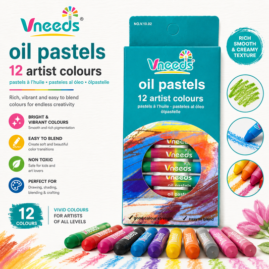 Vneeds Oil Pastels Colors 12pcs - LAS