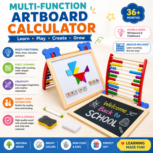 Wooden Multifunction Mgnetic Artboard Abacus Learning Kit