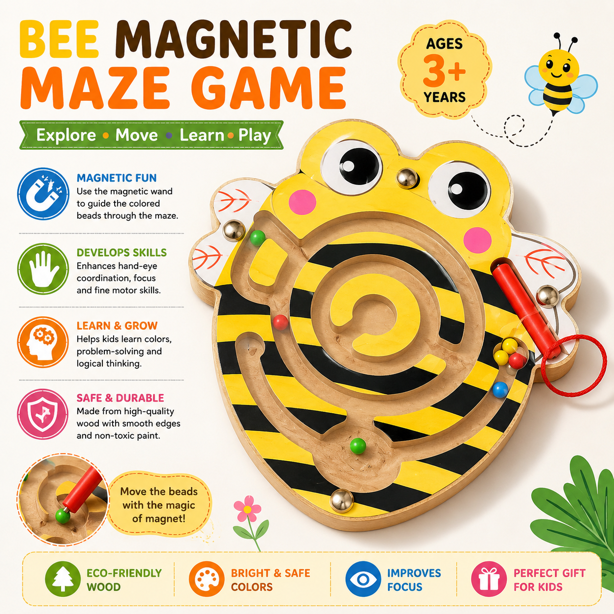Wooden Maze Challenge Game - LAS