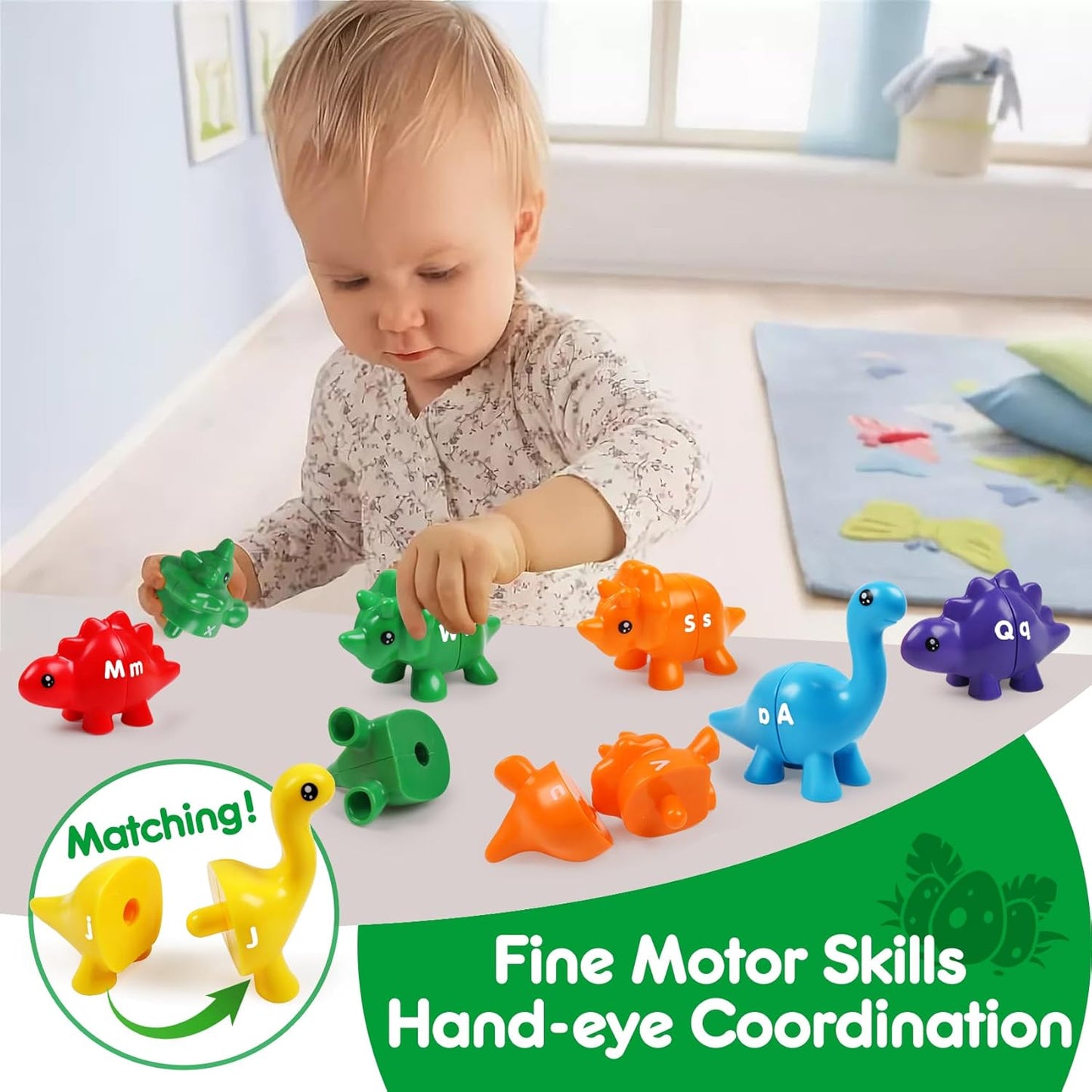 Dinosaur Letter and Color Matching 13 pieces