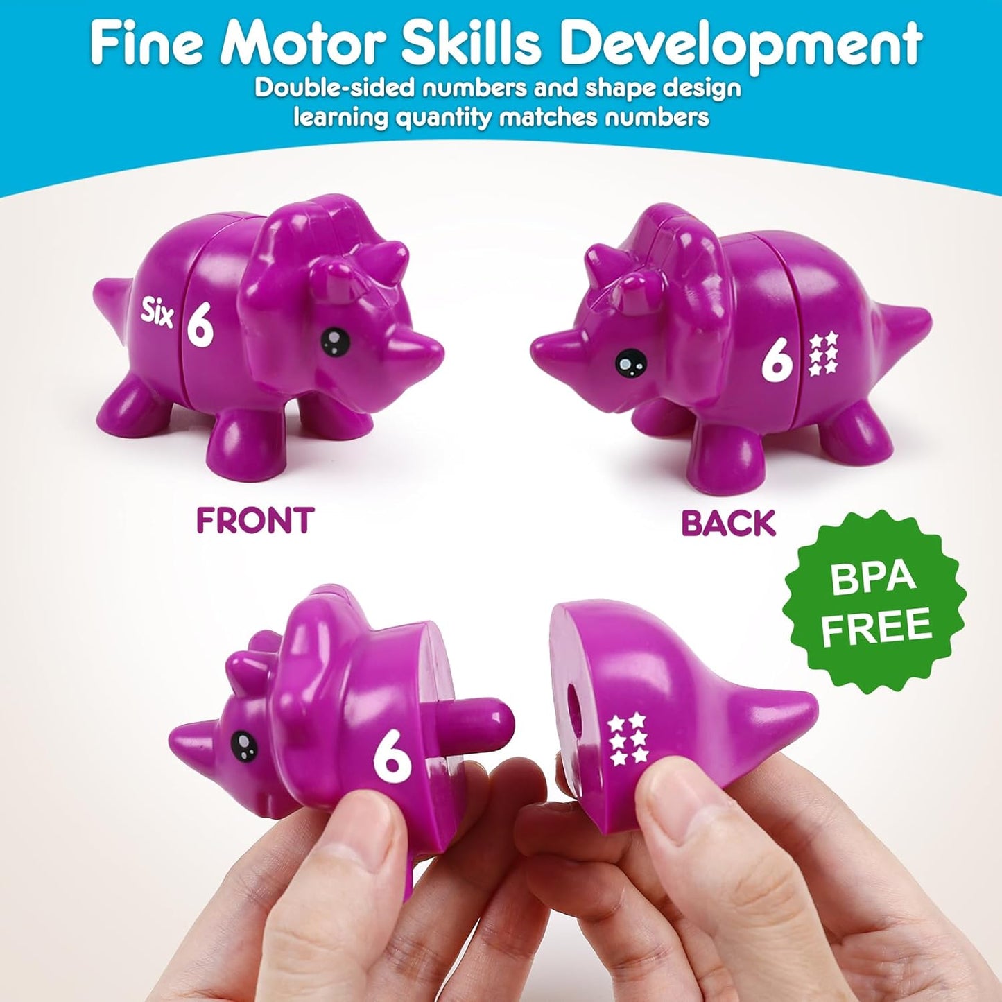 Dinosaur Number counting and Color Matching 10 pieces