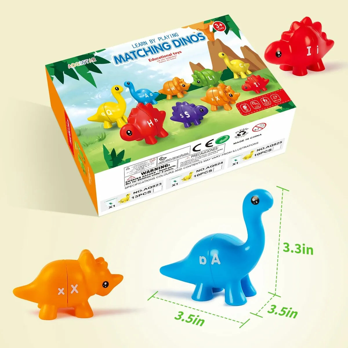 Dinosaur Letter and Color Matching 13 pieces