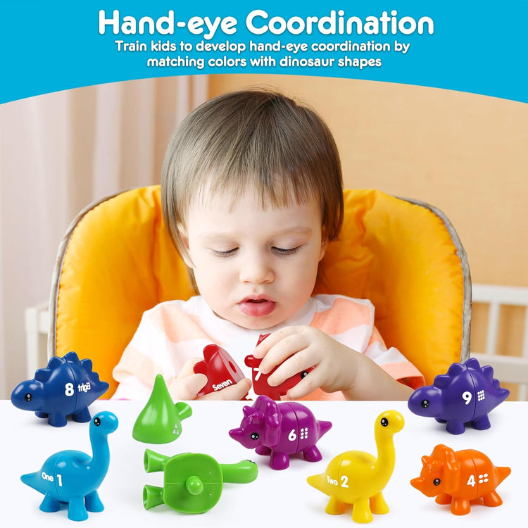 Dinosaur Number counting and Color Matching 10 pieces