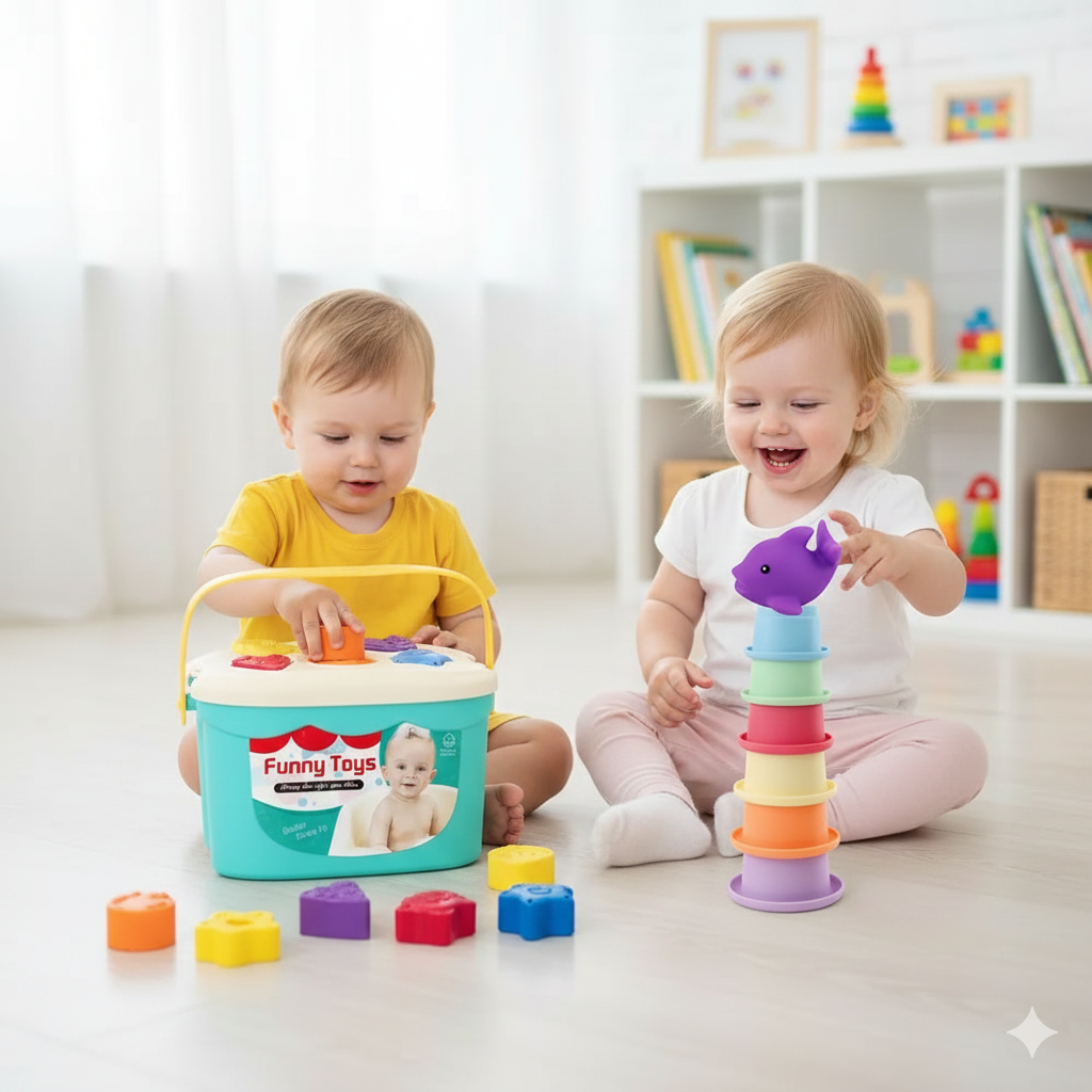 Stacking & Shape Sorting Bucket Learning Toy