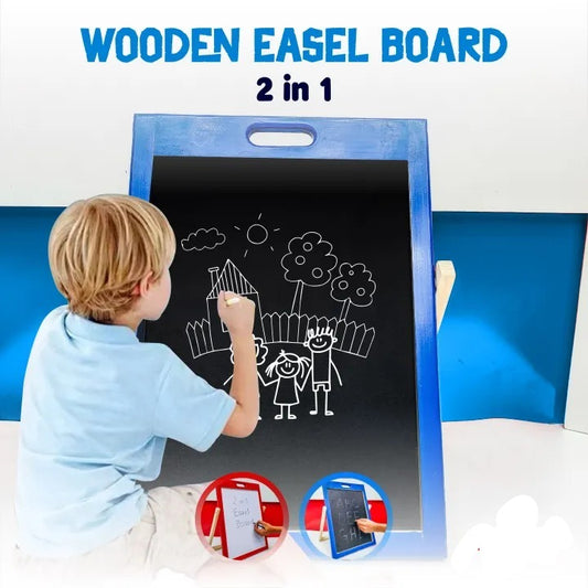 2 in 1 Small Wooden Easel Board For Kids - 008