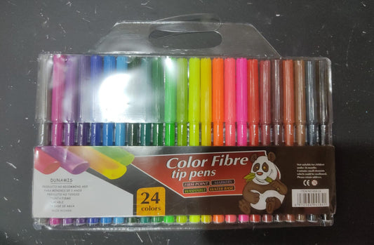 Color fibre tip marker 24 piece LAS-858-24