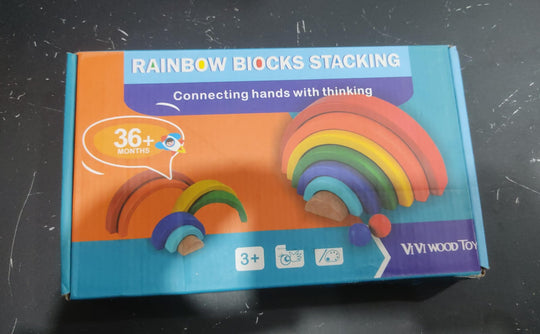 Wooden rainbow stacking blocks LAS-MZY020